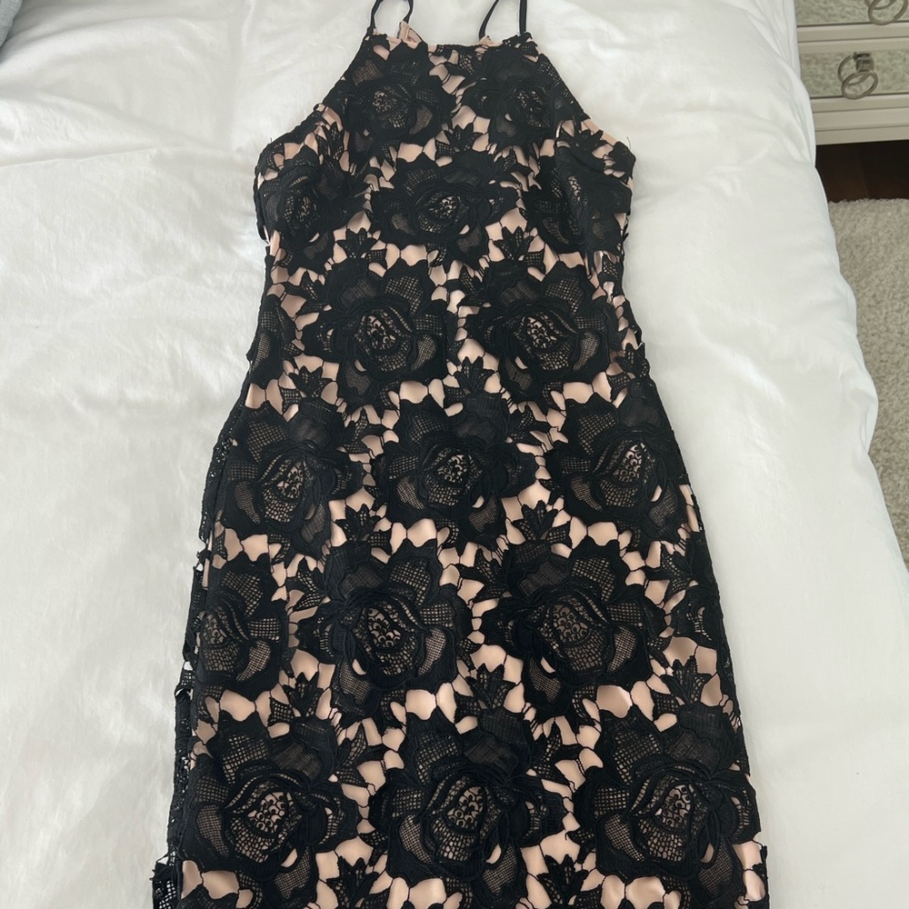 Lulus black and nude cocktail dress